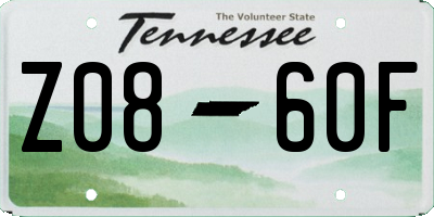 TN license plate Z0860F