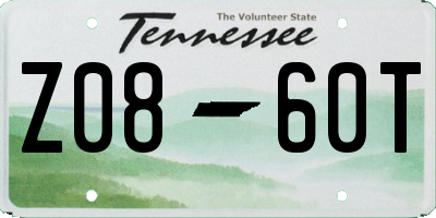 TN license plate Z0860T
