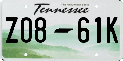 TN license plate Z0861K
