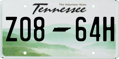 TN license plate Z0864H
