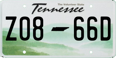 TN license plate Z0866D