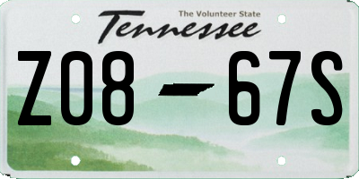 TN license plate Z0867S