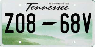 TN license plate Z0868V