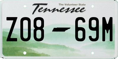 TN license plate Z0869M