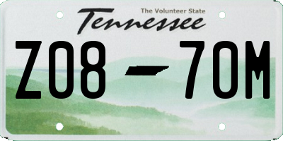 TN license plate Z0870M