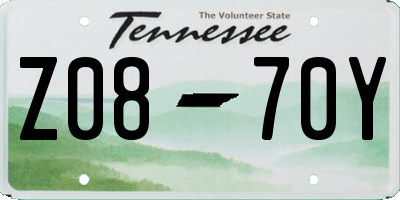 TN license plate Z0870Y