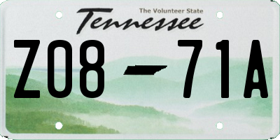 TN license plate Z0871A