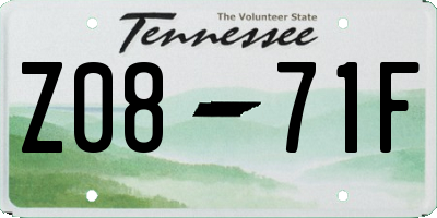 TN license plate Z0871F