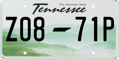 TN license plate Z0871P