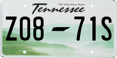 TN license plate Z0871S