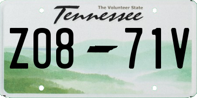 TN license plate Z0871V