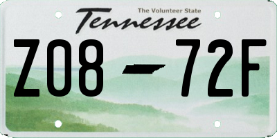 TN license plate Z0872F