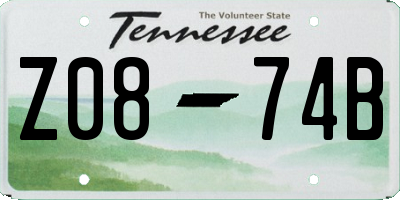 TN license plate Z0874B