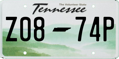 TN license plate Z0874P