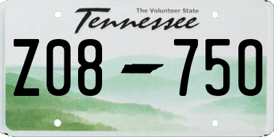 TN license plate Z0875O