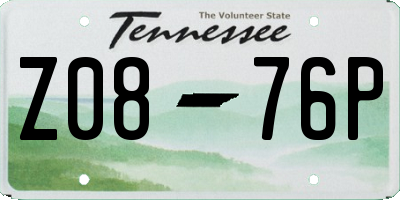 TN license plate Z0876P