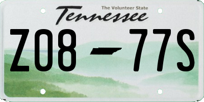 TN license plate Z0877S