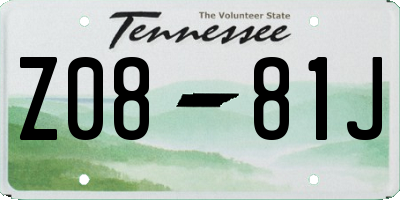 TN license plate Z0881J