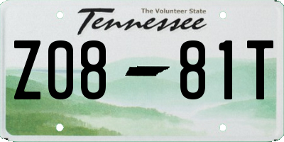 TN license plate Z0881T