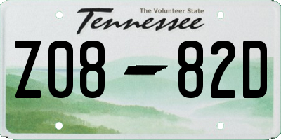 TN license plate Z0882D