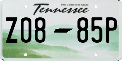 TN license plate Z0885P