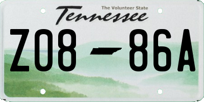 TN license plate Z0886A