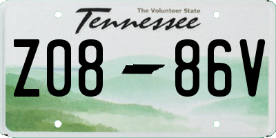 TN license plate Z0886V