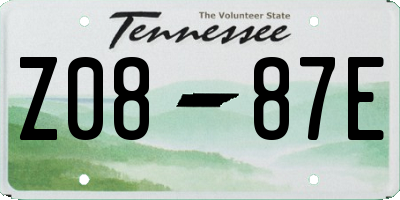 TN license plate Z0887E