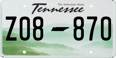 TN license plate Z0887O