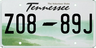 TN license plate Z0889J