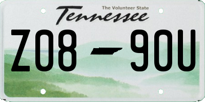 TN license plate Z0890U