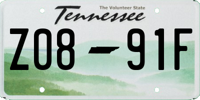 TN license plate Z0891F