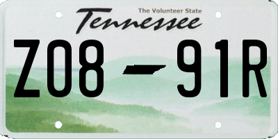 TN license plate Z0891R