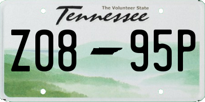 TN license plate Z0895P