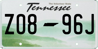 TN license plate Z0896J