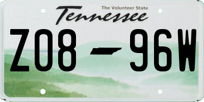 TN license plate Z0896W
