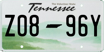 TN license plate Z0896Y