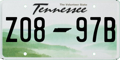 TN license plate Z0897B