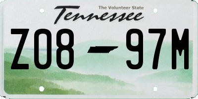 TN license plate Z0897M