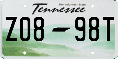 TN license plate Z0898T