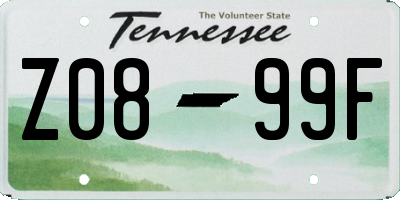 TN license plate Z0899F