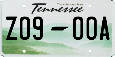 TN license plate Z0900A