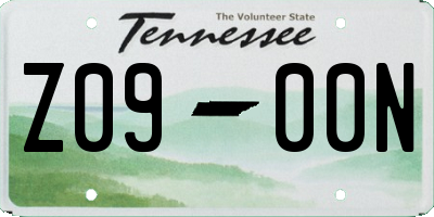 TN license plate Z0900N
