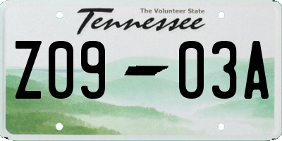 TN license plate Z0903A