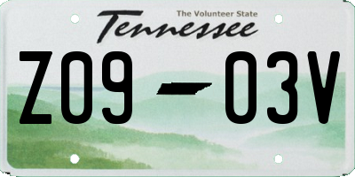 TN license plate Z0903V