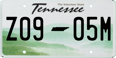 TN license plate Z0905M