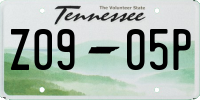 TN license plate Z0905P