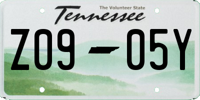 TN license plate Z0905Y