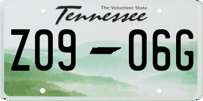 TN license plate Z0906G