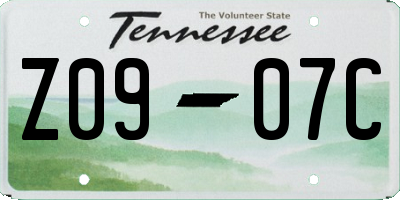TN license plate Z0907C
